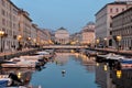 Trieste Canal Grande night Royalty Free Stock Photo